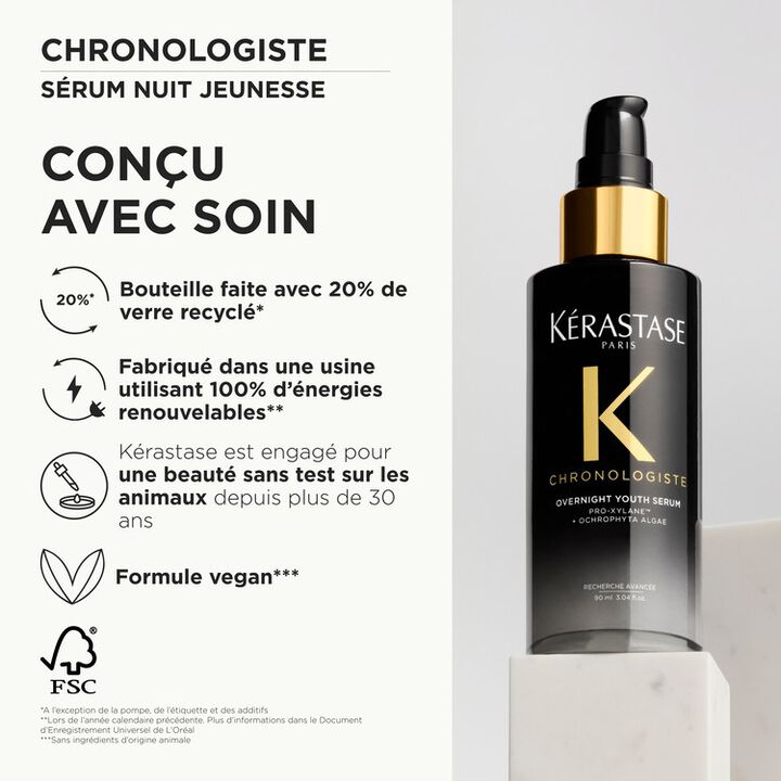 Kérastase Chronologiste Sérum Nuit Jeunesse – Soin de nuit anti-âge sans rinçage
