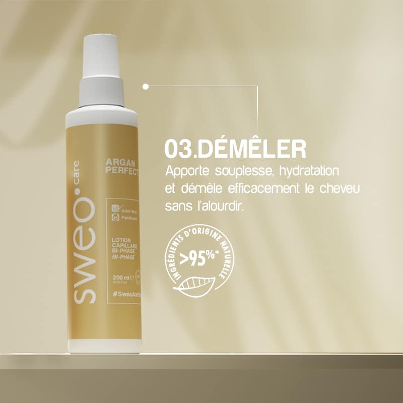 Sweo Care - Lotion capillaire biphasée Argan Perfect 200 ml - Sweo